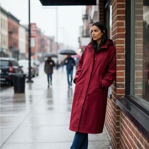 Gallery Women's Burgundy Trench Coat